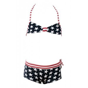 Maillot De Bain 2 Pièces BIKINI Banana Moon - Taille FR 40/44, Imprimé Floral Marron - Neuf Avec étiquettes