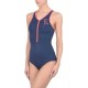 Emporio Armani EA7 maillot de bain 1 pièce bleu marine avec zip